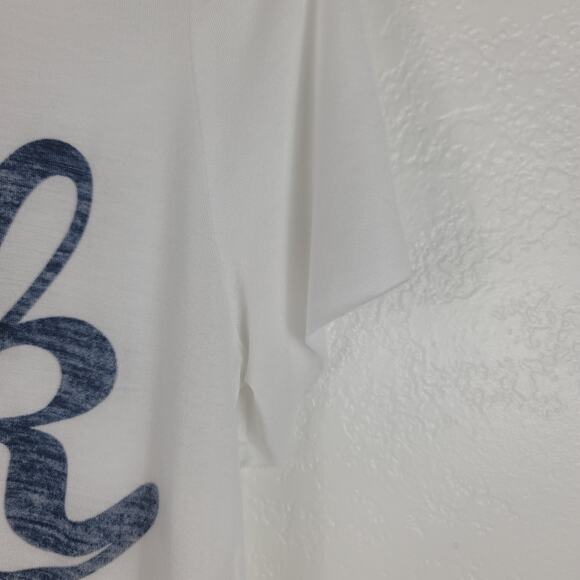 Victoria's Secret Pink White Blue Lightweight Spell-out Women's Top S - Picture 4 of 5